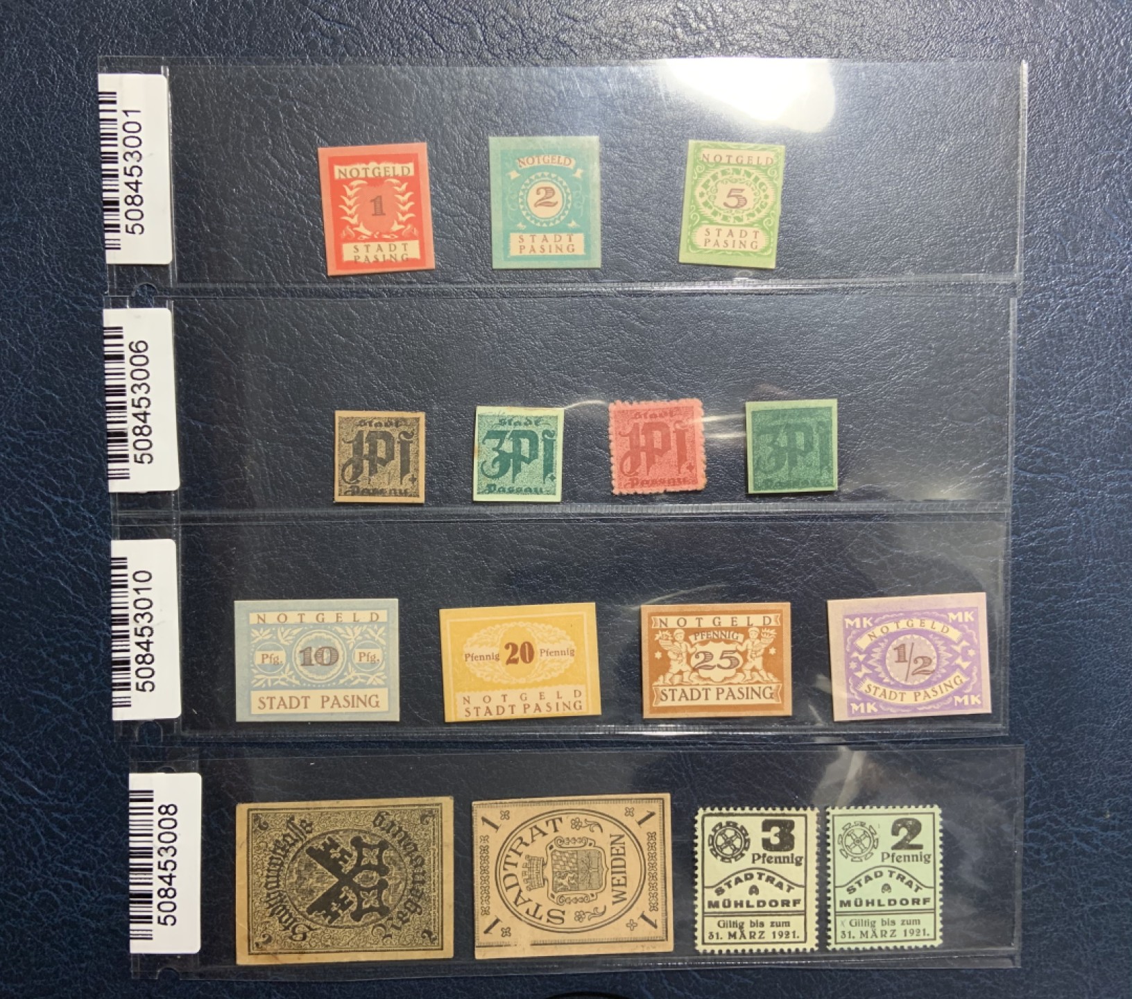 收藏联盟Quantum Auction 第211期拍卖  德国1923年紧急状态币 品相UNC 部分有瑕疵（黄斑等）