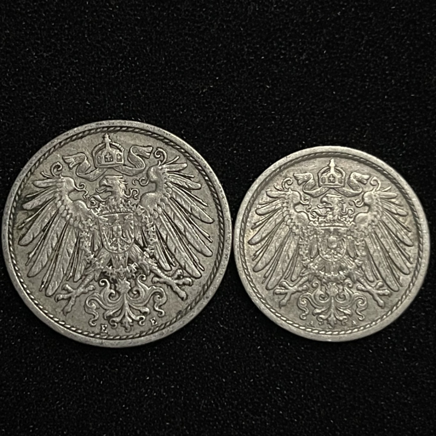 外国硬币0元起拍（35） 1913德意志帝国5，10芬尼