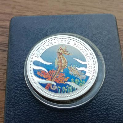 【淘币小摊】第三十八拍 银币套币纪念币场 本周七连拍 满百包邮 - 帕劳1995年海王海洋生物海马彩银币
