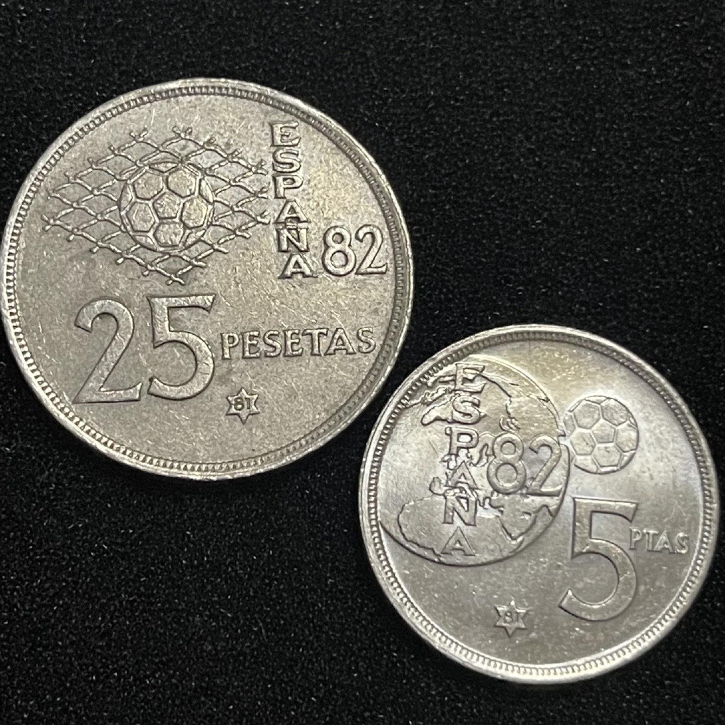 外国硬币0元起拍（35） 西班牙 5，25比赛塔 世界杯纪念币