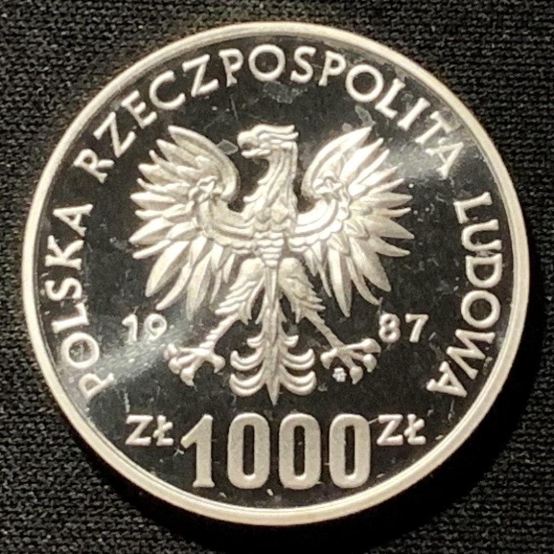 紫瑗钱币——第267期拍卖 波兰 1987年 卡尔加里冬奥会 滑雪 1000兹罗提 16.5克 0.625银 样币