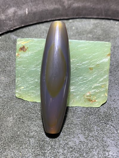 精美高玉化天珠型巴西玛瑙天眼大桶珠一个 - 精美高玉化天珠型巴西玛瑙天眼大桶珠一个