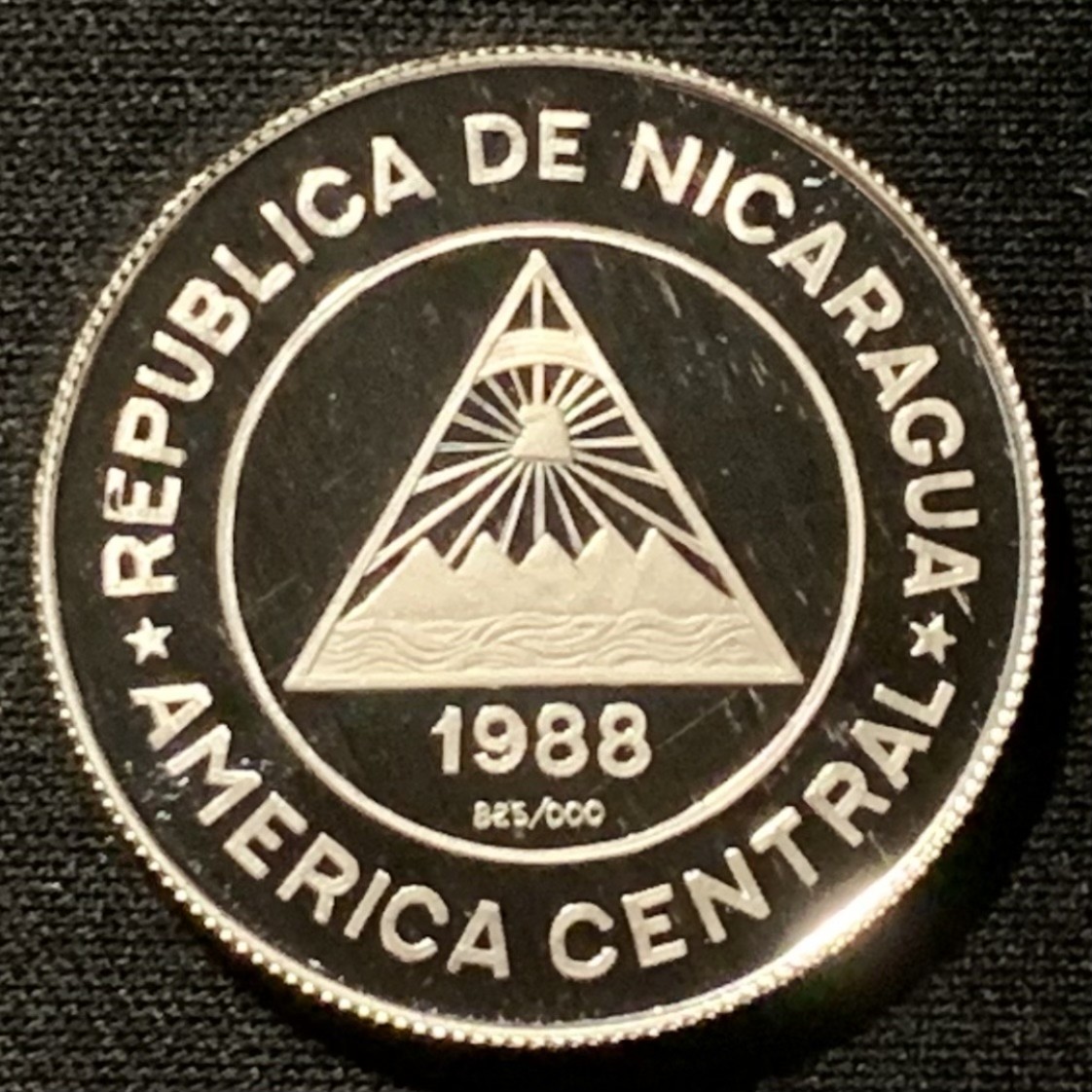 紫瑗钱币——第268期拍卖 尼加拉瓜 1988年 汉城奥运会 帆船 50科多巴 16.6克 0.825银 精制