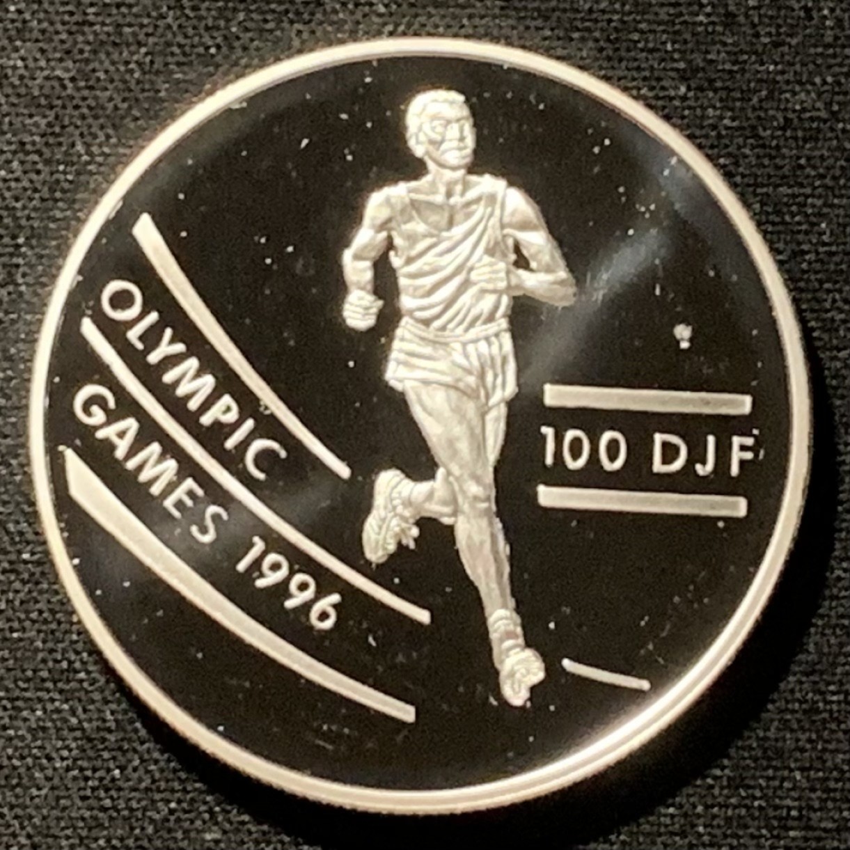 紫瑗钱币——第268期拍卖 吉布提 1994年 亚特兰大奥运会 长跑 100法郎 31.47克 0.925银 精制