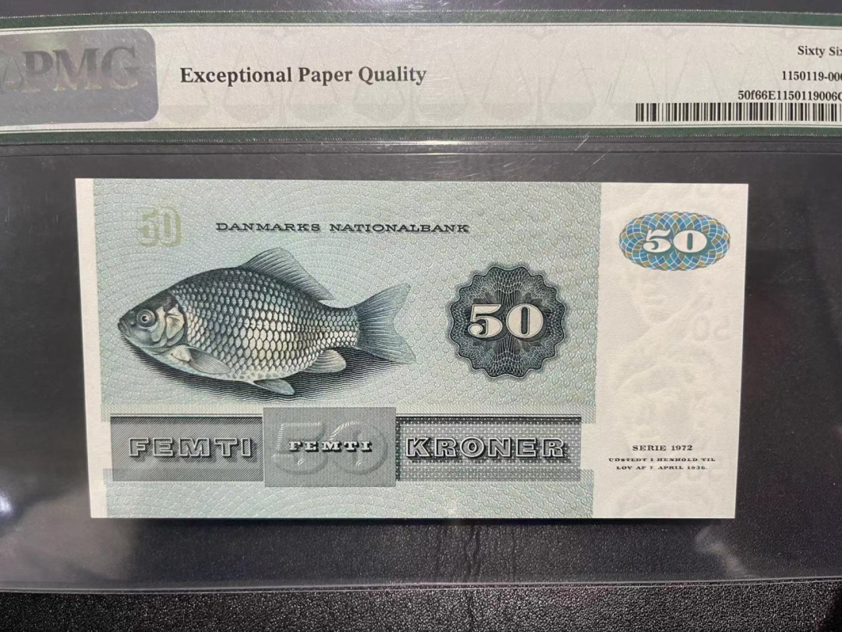 《外钞收藏家》第二百二十一期（连拍第二场） 1996-98年丹麦动物版50克朗 PMG66