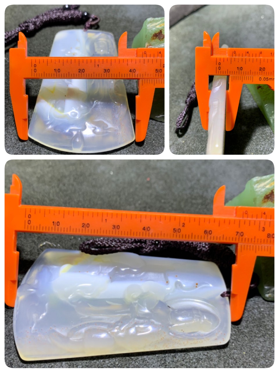 精美天然马达加斯加飘朱砂玛瑙雕刻观音菩萨牌子一个，