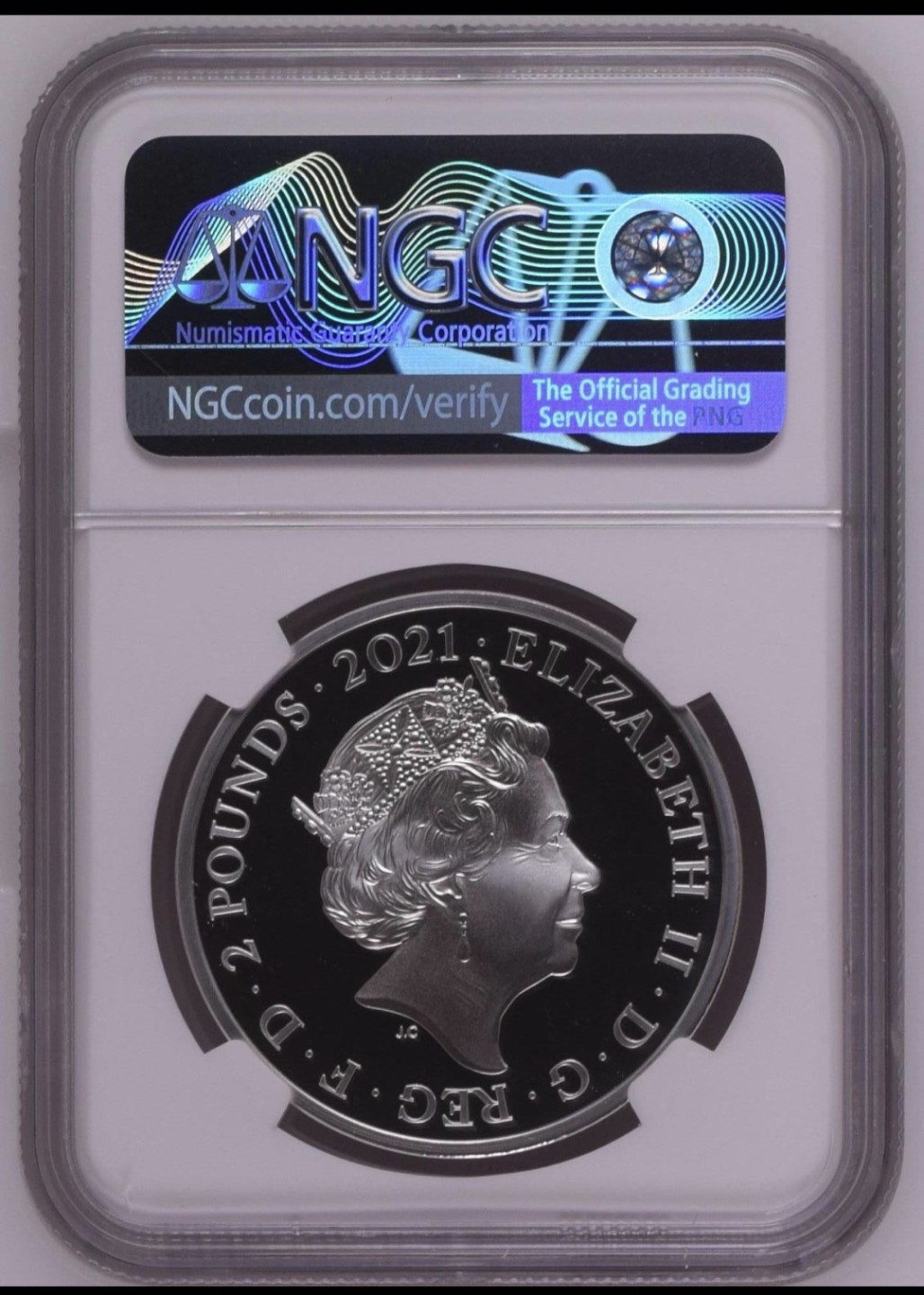 收藏联盟Quantum Auction 第212期拍卖  英国2021年2英镑   NGC PF70UC 满分级别 首发蓝标  Mr.Men Little Miss系列 开心先生 彩色精制银币