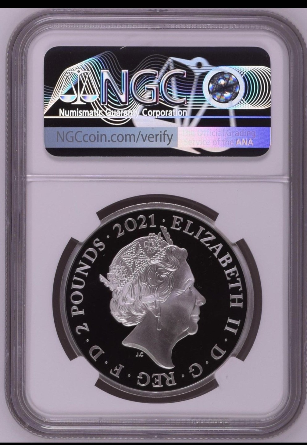 收藏联盟Quantum Auction 第212期拍卖  英国2021年2英镑 NGC PF70UC 满分级别 首发蓝标 Mr.Men Little Miss系列 阳光小姐姐彩色精制银币 