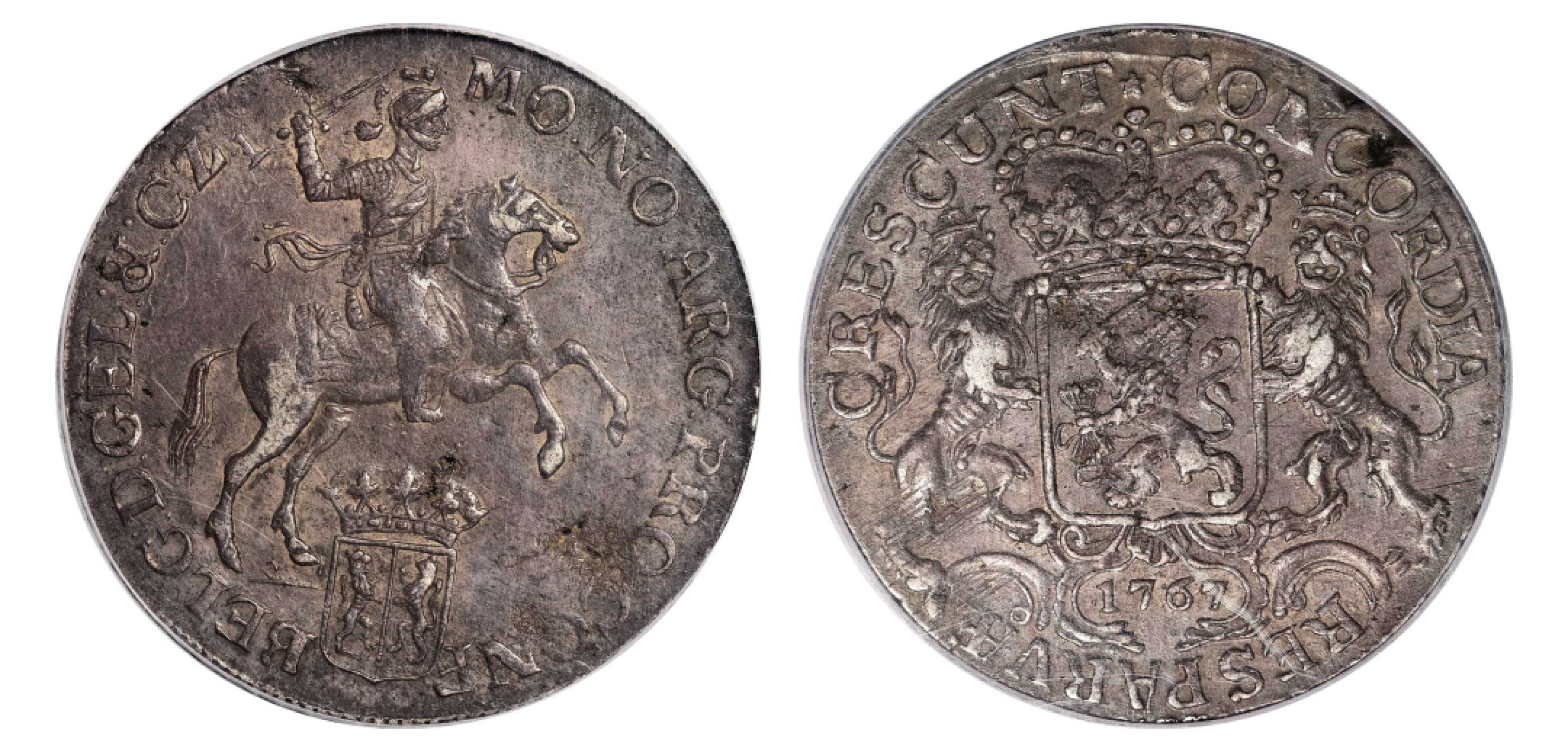 2022宜和秋拍机制币专场 1767年荷兰格尔德兰马剑银币|PCGS AU50|编号86119259