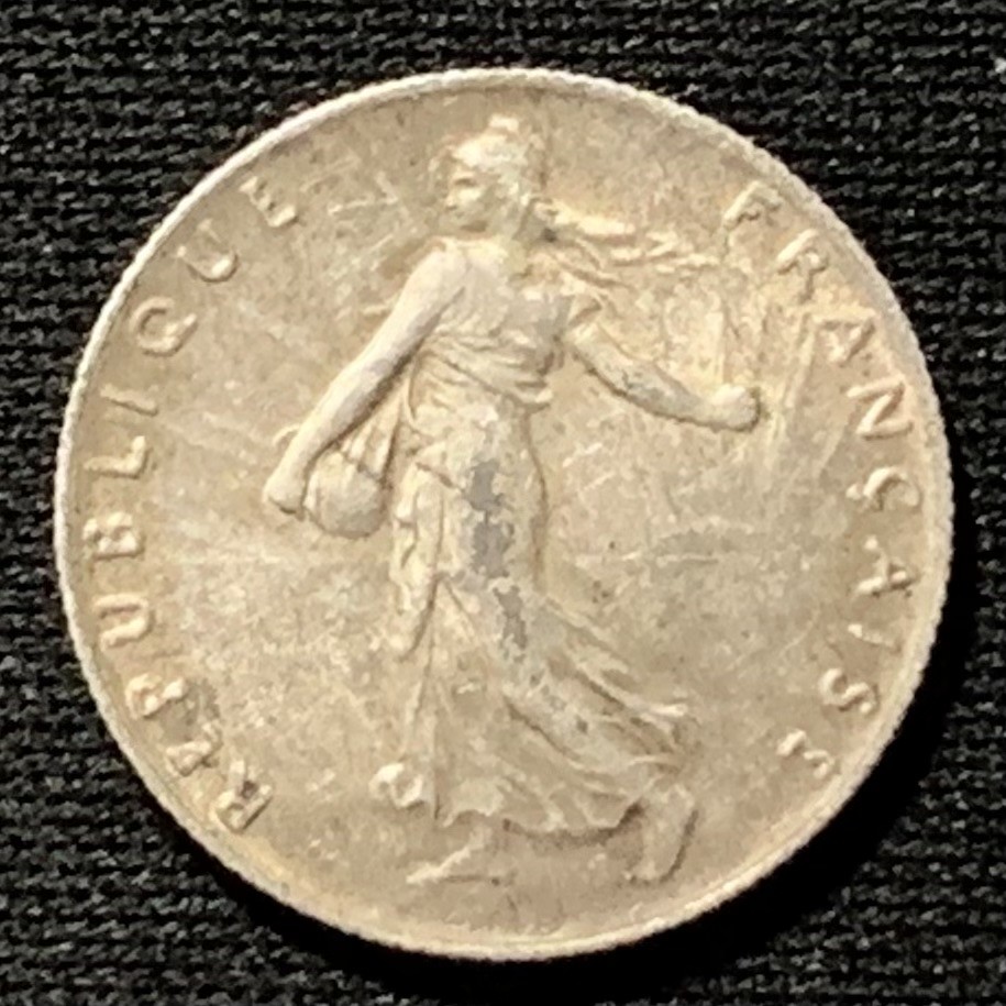 紫瑗钱币——第260期拍卖 法国 1916年 播种女神 50分 2.5克 0.835银