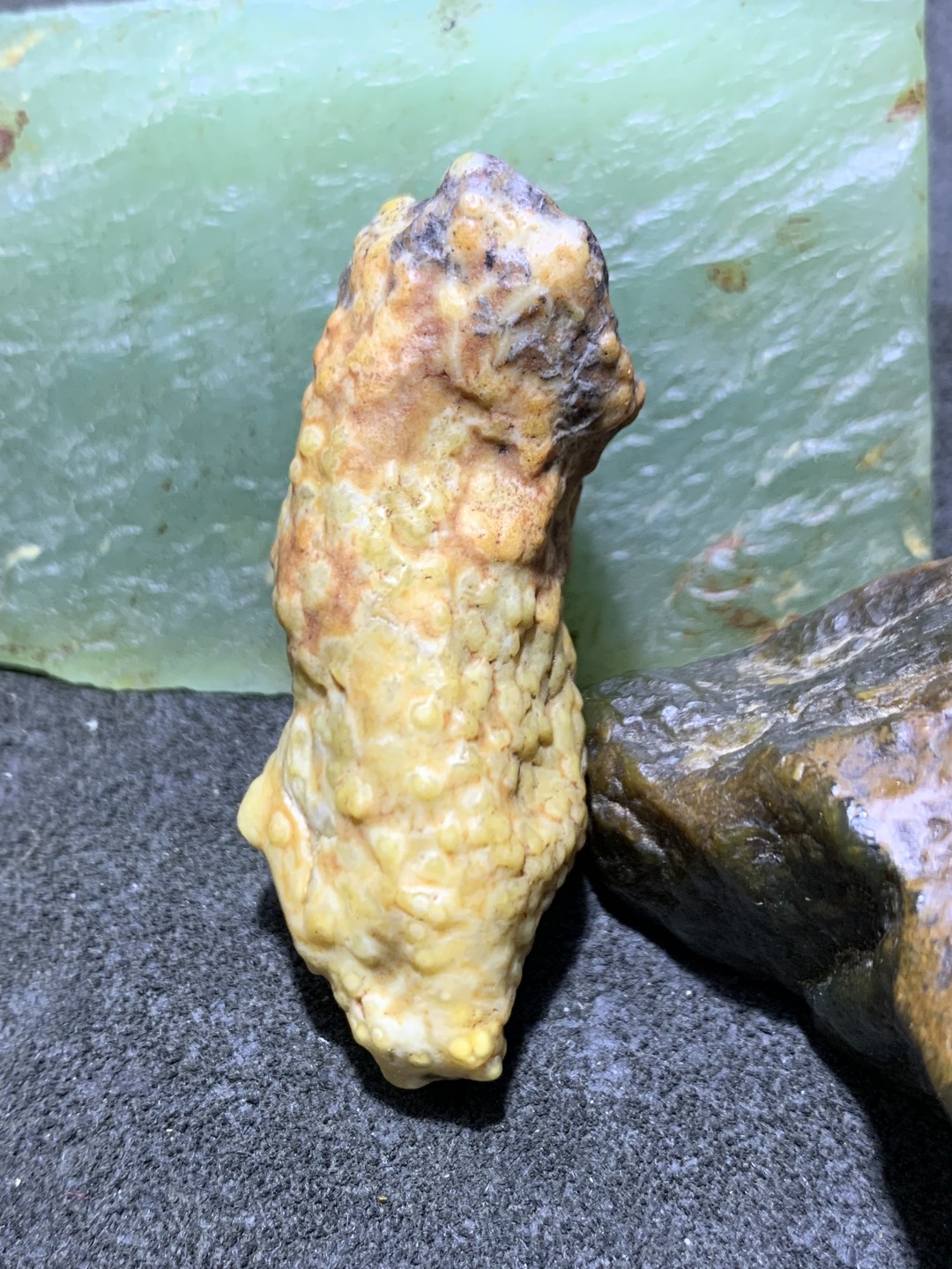 精美阿拉善高玉化地表鱼籽纹筋脉石原石一颗，