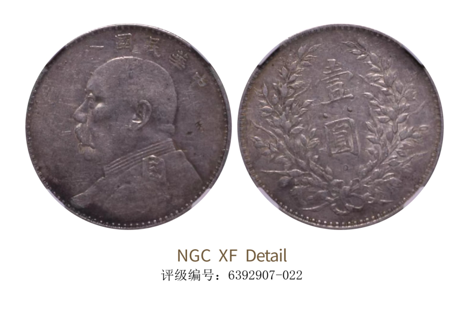 聚宝轩2022秋拍 民国八年袁世凯像壹圆 NGC XF Details
