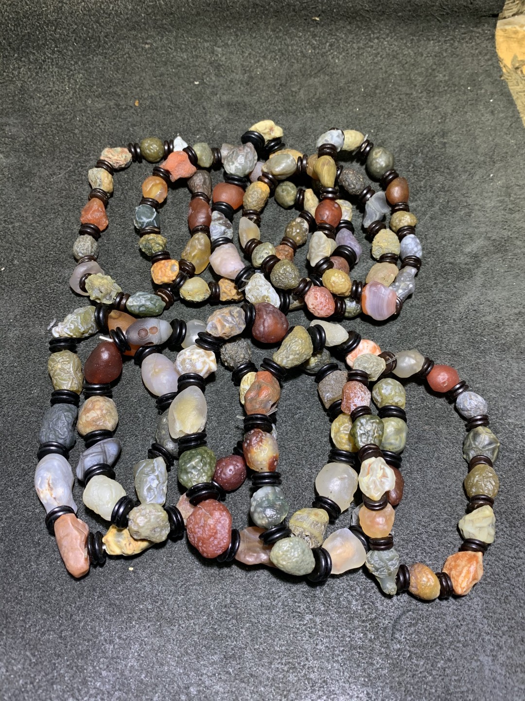 精美青花筋脉石原石手串十条，