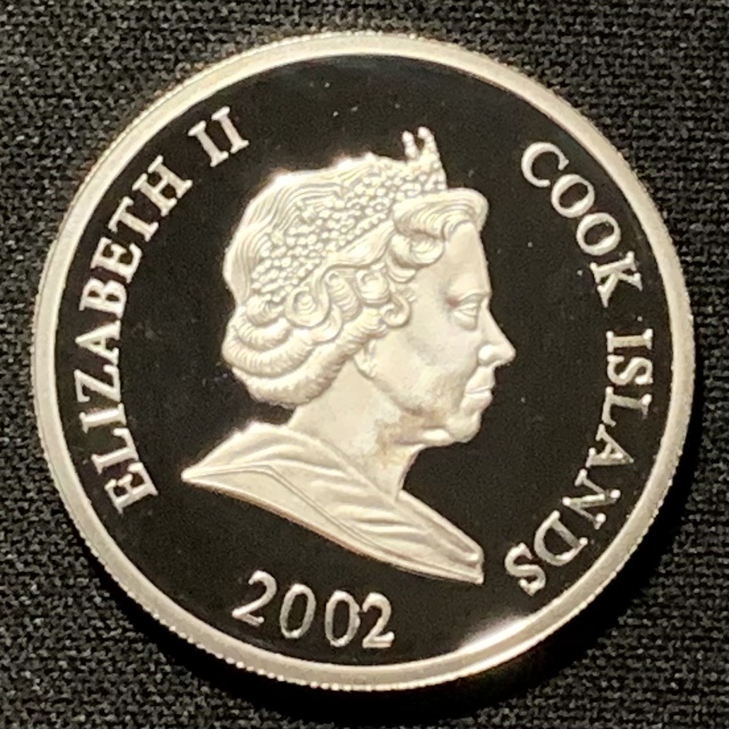 紫瑗钱币——第249期拍卖 库克群岛 2002年 雅典奥运会 掷铁饼者 2元 10克 0.925银 精制