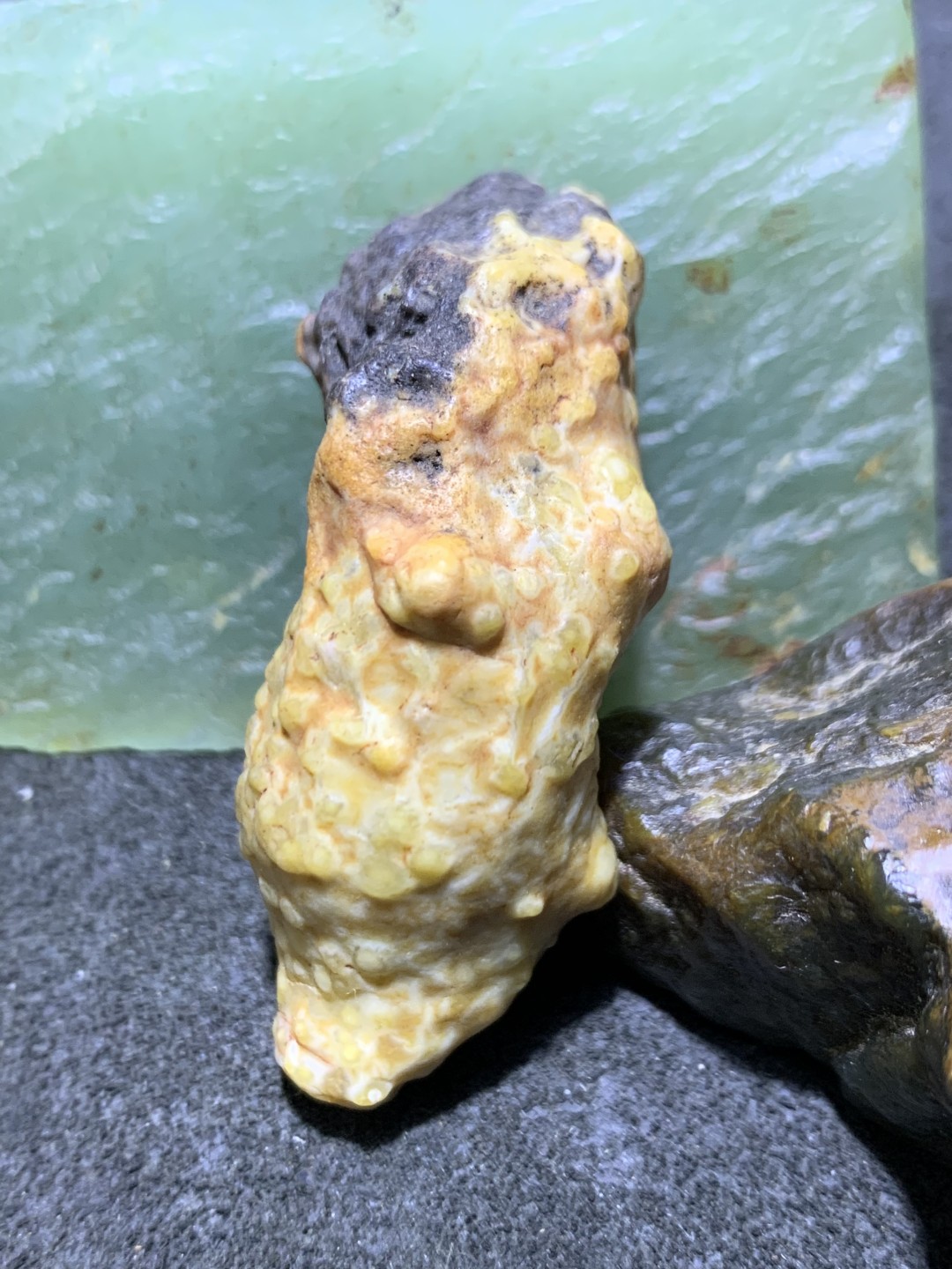 精美阿拉善高玉化地表鱼籽纹筋脉石原石一颗，