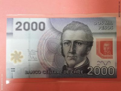 智利2012年2000比索 塑料钞 四位小号 美洲币 实物图 UNC  - 智利2012年2000比索 塑料钞 四位小号 美洲币 实物图 UNC 