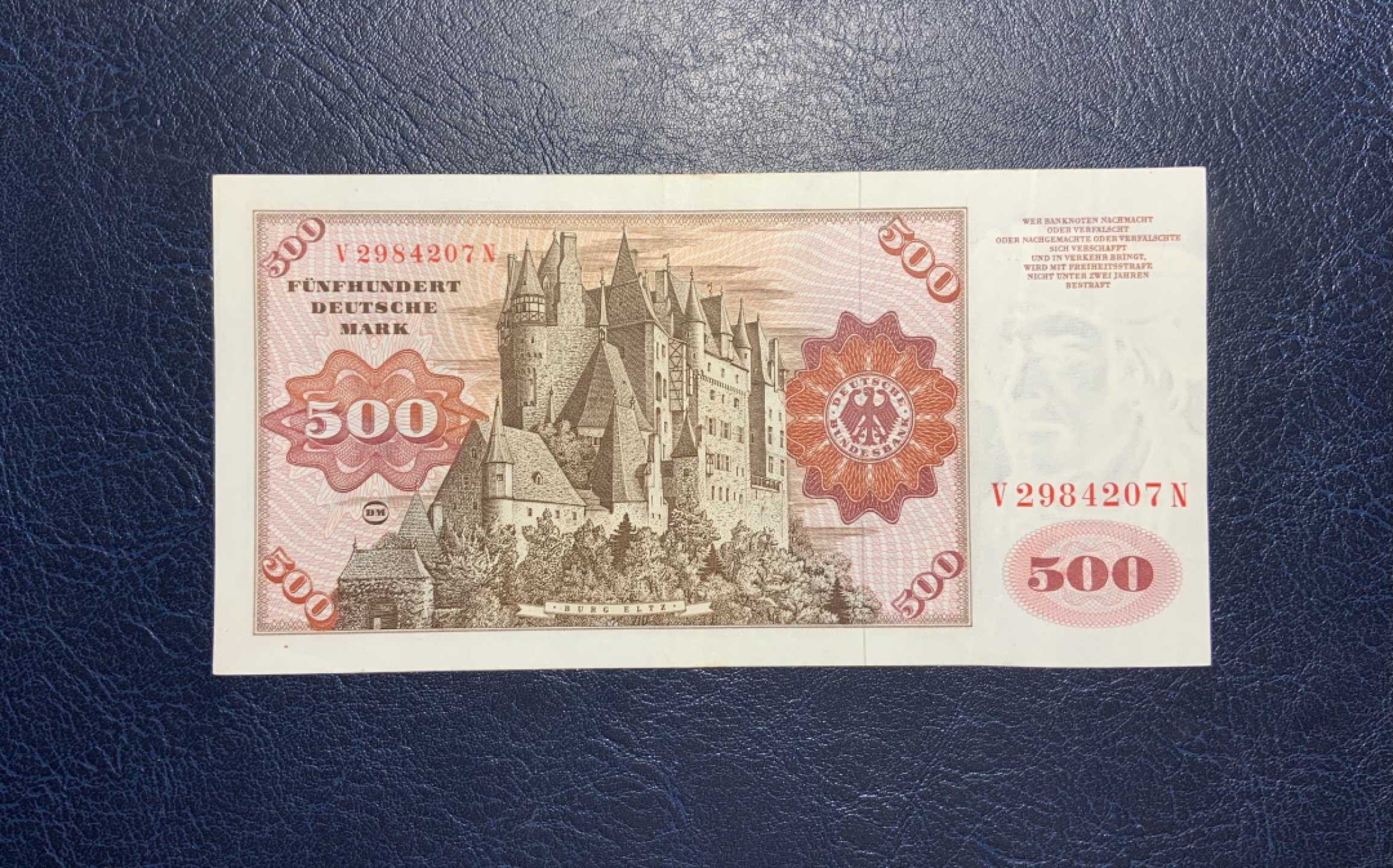 收藏联盟Quantum Auction 第212期拍卖  德国联邦1977年500马克 品相如图 原票 大副