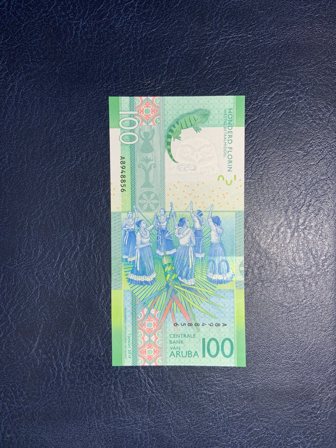 收藏联盟Quantum Auction 第212期拍卖  阿鲁巴岛2019年100弗洛林 品相全新UNC 首发A冠