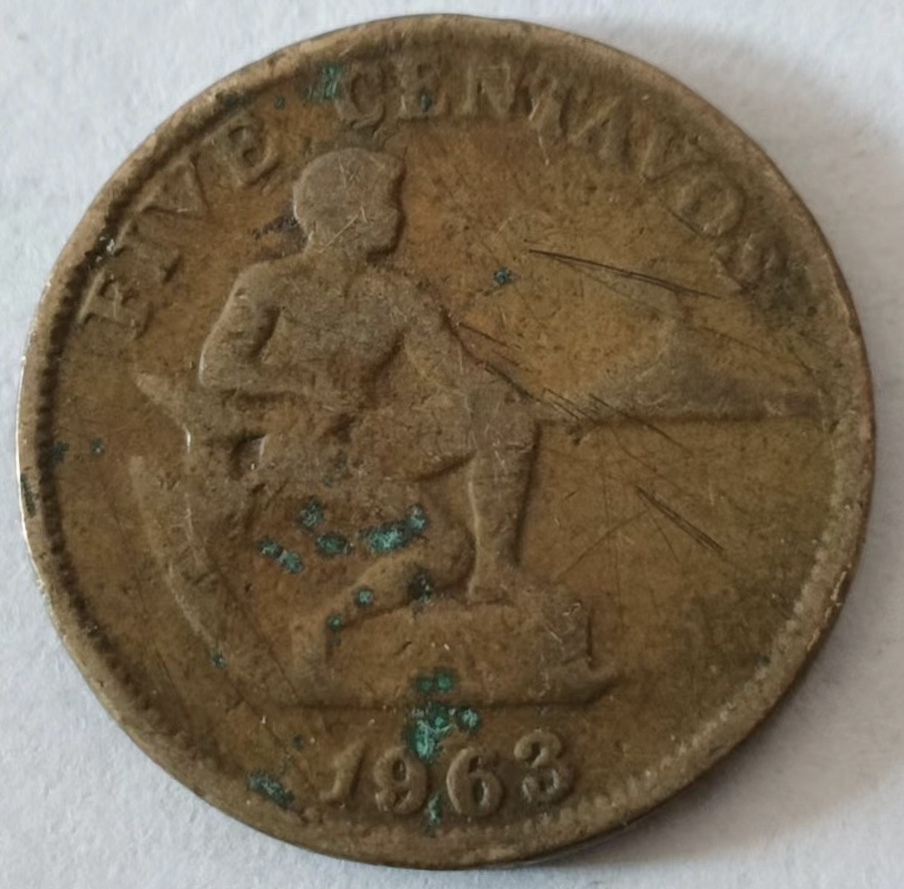 泡泡堂第169期  世界硬币明信片专场（无押金，无佣金，捡漏，全场20包邮，偏远地区除外） 菲律宾1963年5分