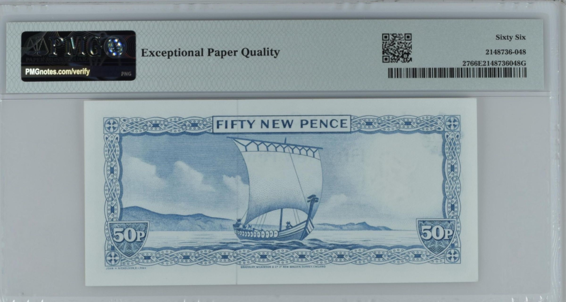 收藏联盟Quantum Auction 第212期拍卖  马恩岛1969年50便士 PMG66 号码无47