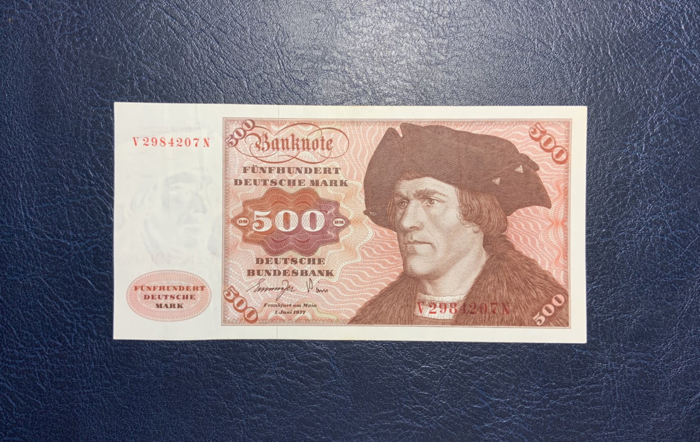 收藏联盟Quantum Auction 第212期拍卖  德国联邦1977年500马克 品相如图 原票 大副
