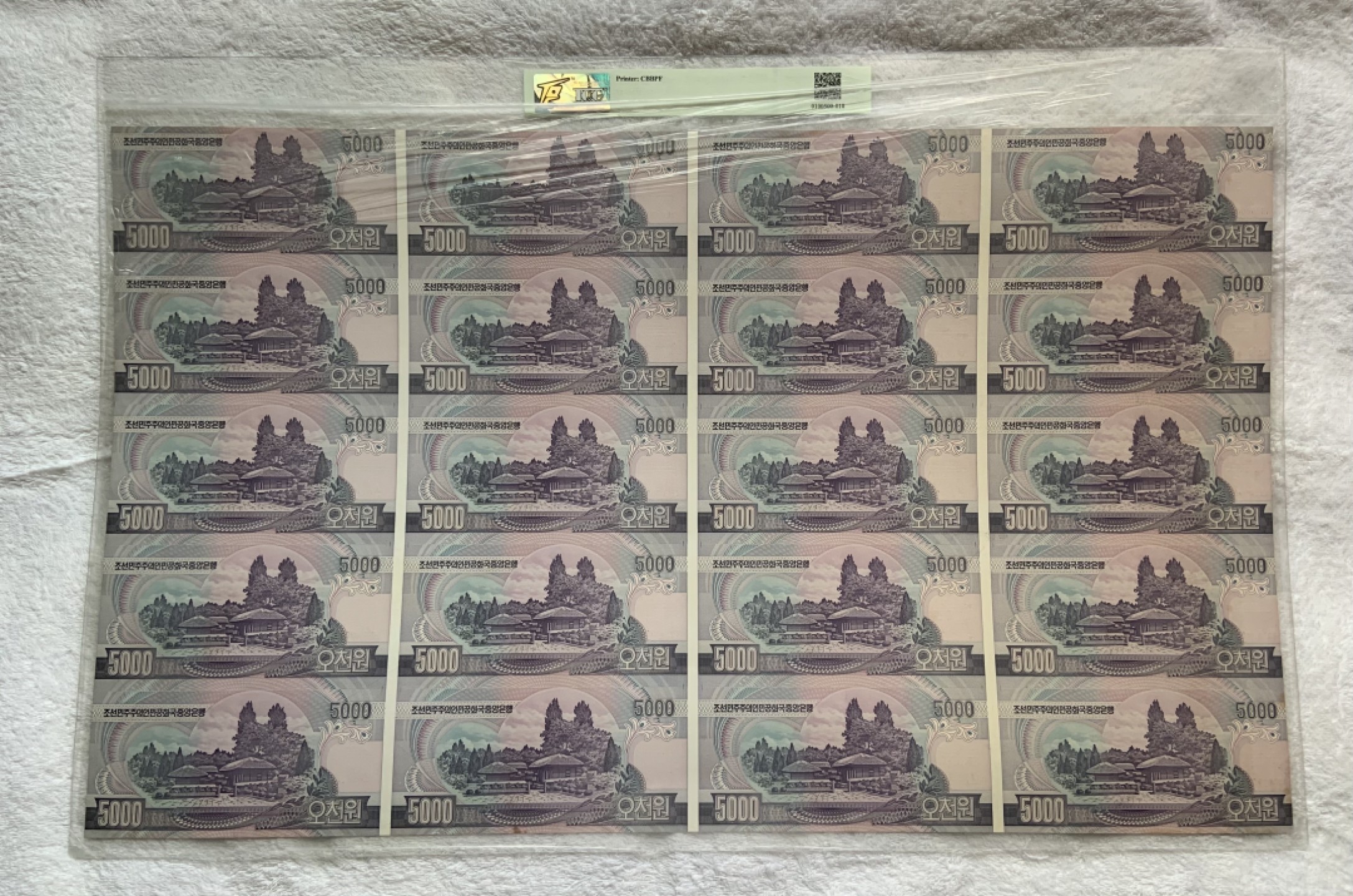 收藏联盟Quantum Auction 第212期拍卖  朝鲜2002年5000元20连体样票 TQG64