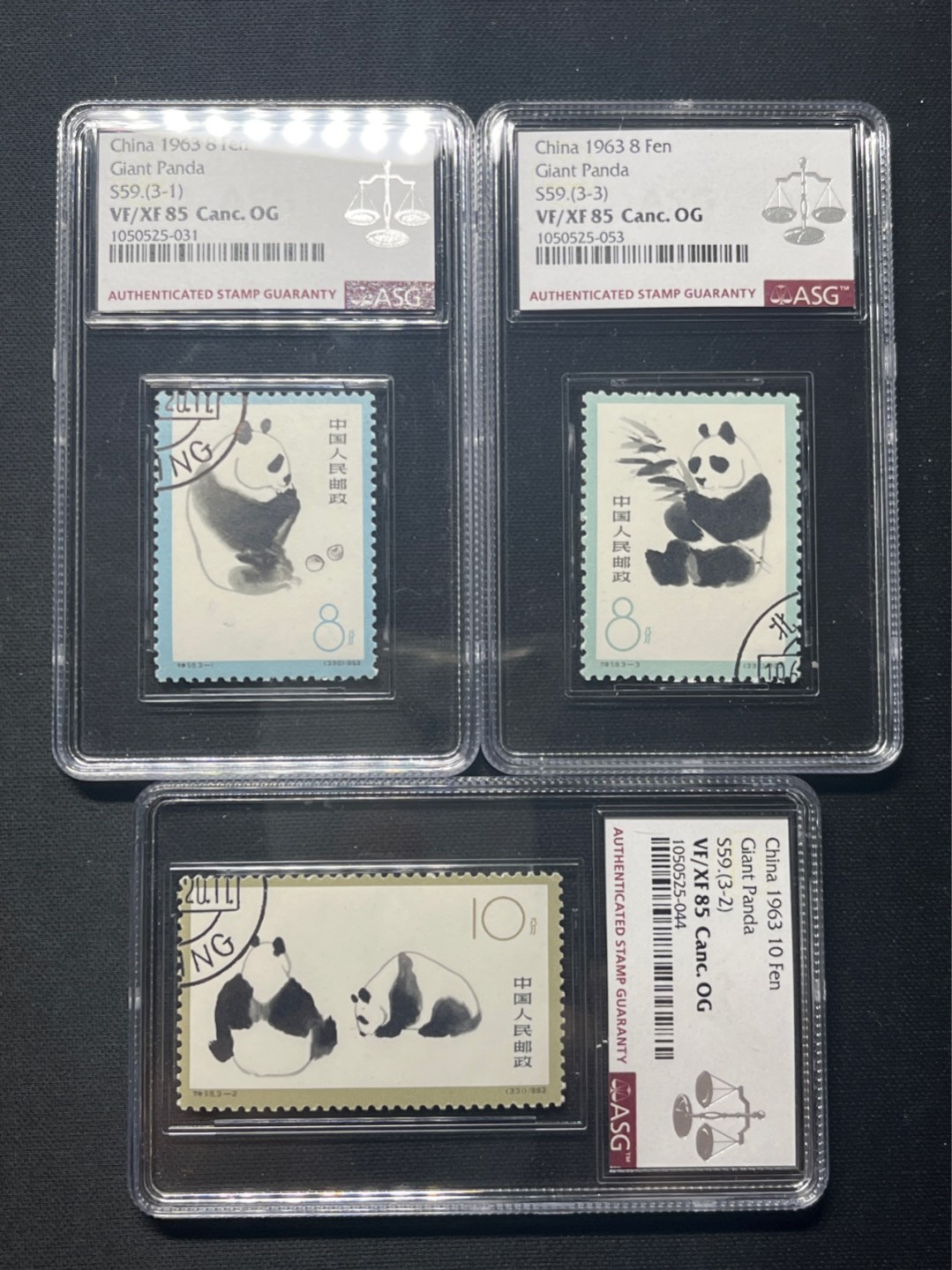 洪涛臻品批发群  精选邮票限时拍卖第九十七期 特59熊猫★盖销全  ✦✦钢戳✦✦  ASG85OG，白胶润泽，105最严格时期一次性出分，非常难得，票状态极佳，钢戳非常漂亮，新票价格高，盖销超高性价比喜欢不要错过