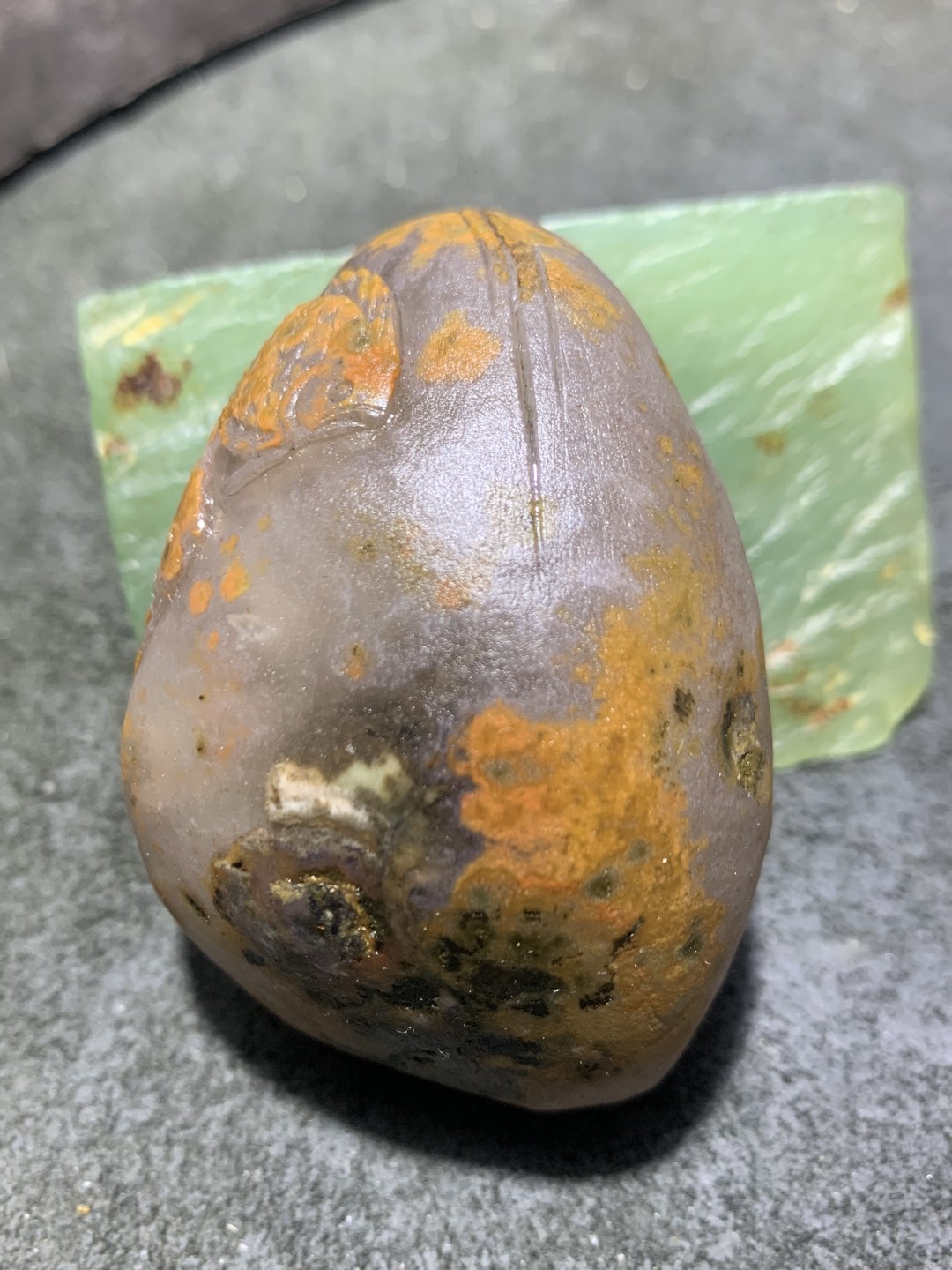 精美亚光原皮冰飘战国红玛瑙雕刻双鱼把件一个(寓意，富贵有余）