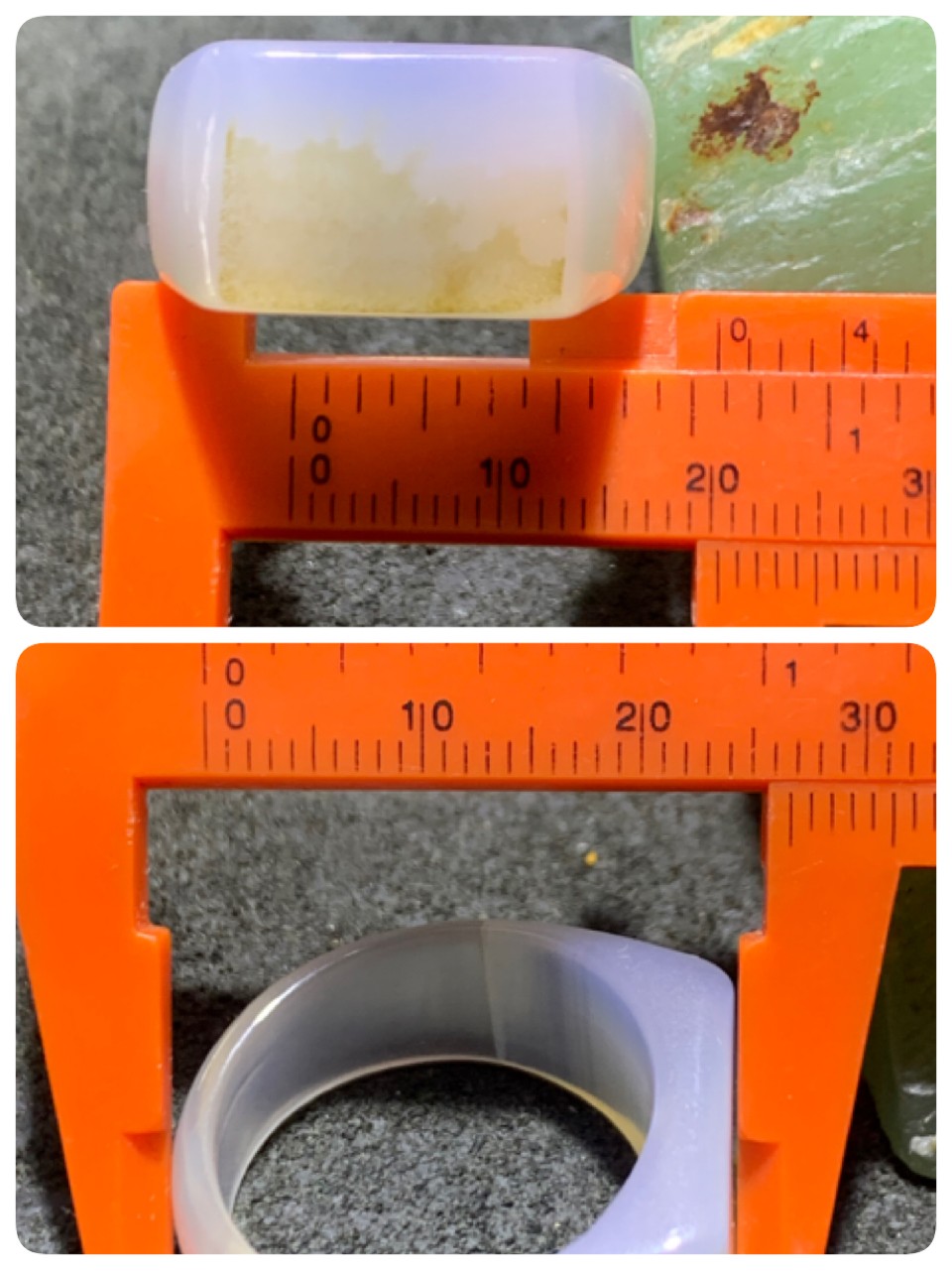 精美高玉化冰透海洋玉髓戒指一个