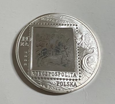 S&S Numismatic世界钱币-拍卖第47期 - 波兰2008年 邮政450周年 10兹罗提炫彩控制纪念银币