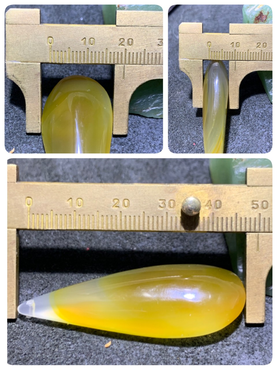 精美鸡油黄高玉化巴西玛瑙随形吊坠一个，