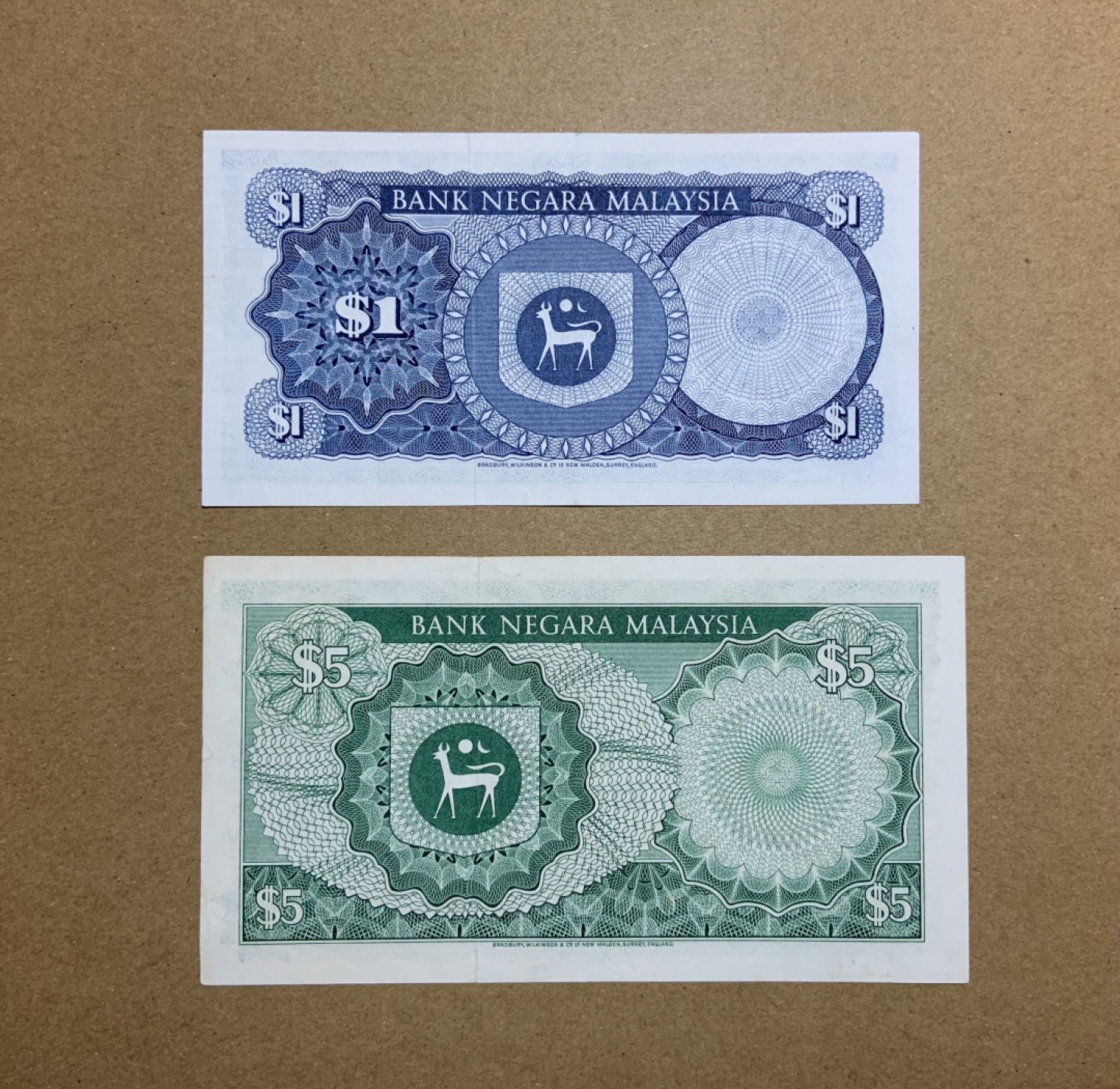 收藏联盟Quantum Auction 第213期拍卖  马来西亚1976年1-5吉令特 品相AU-