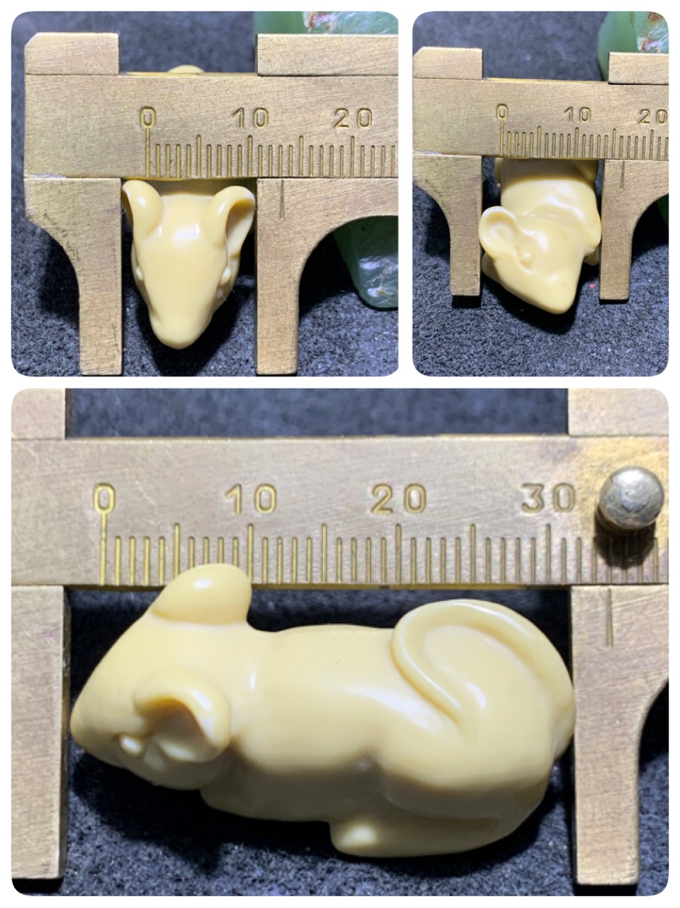 精美高玉化金膏玉雕刻鼠来宝吊坠一个，
