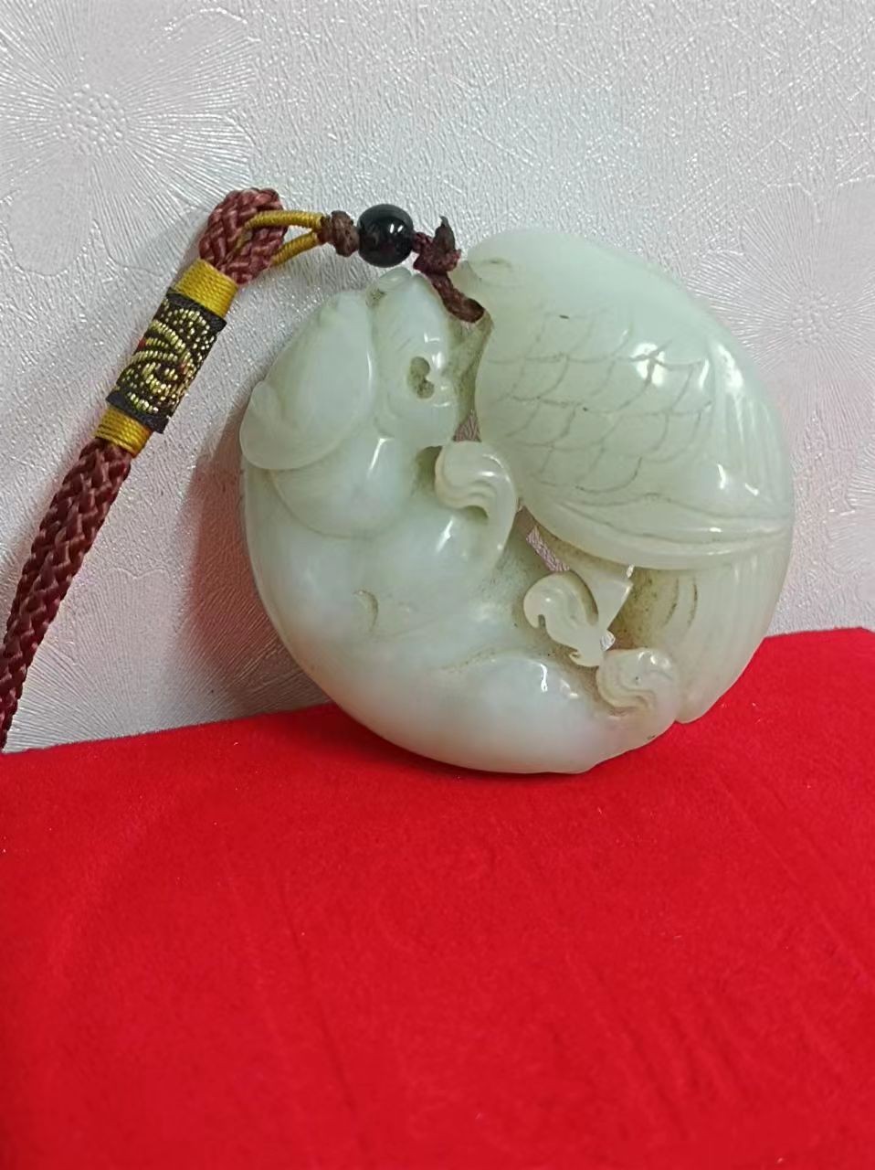 晚清新疆老和田玉年年有余玩件把件挂件