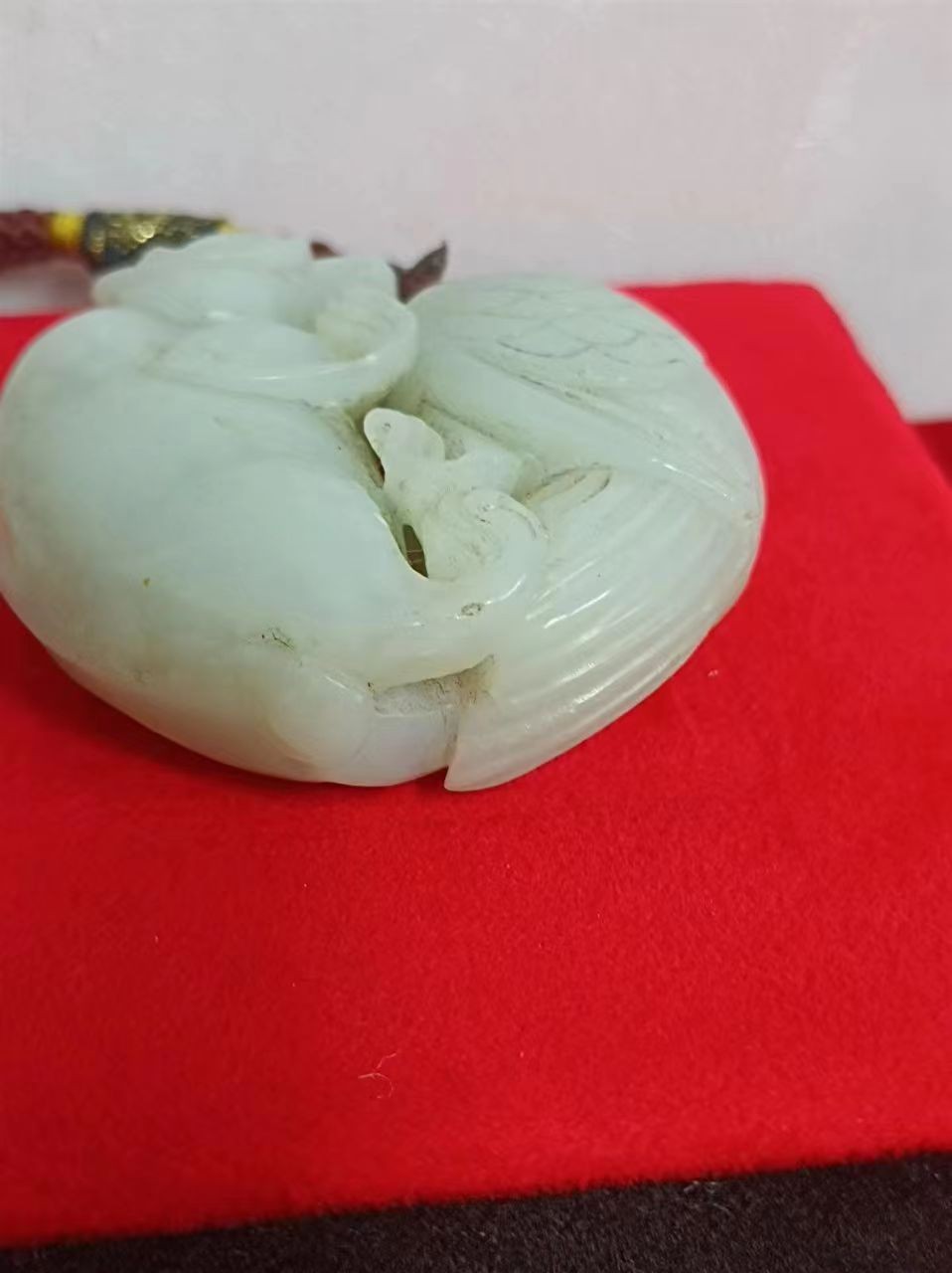 晚清新疆老和田玉年年有余玩件把件挂件
