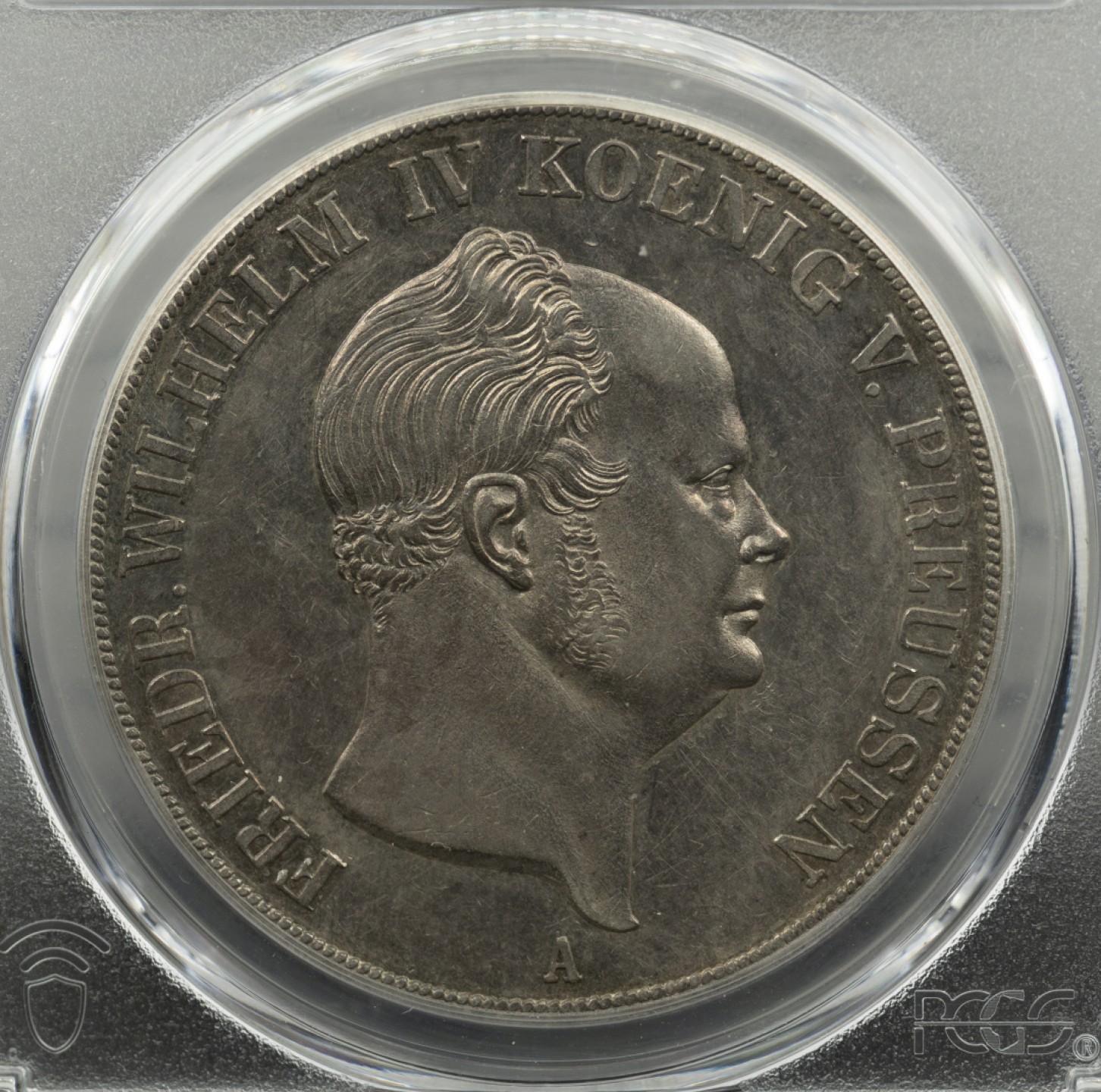 万国钱币拍卖第002期（全场免佣金） 1856年A厂柏林厂德国普鲁士威廉四世洋葱头大皇冠2泰勒，不是常见的1855,1856要少一倍