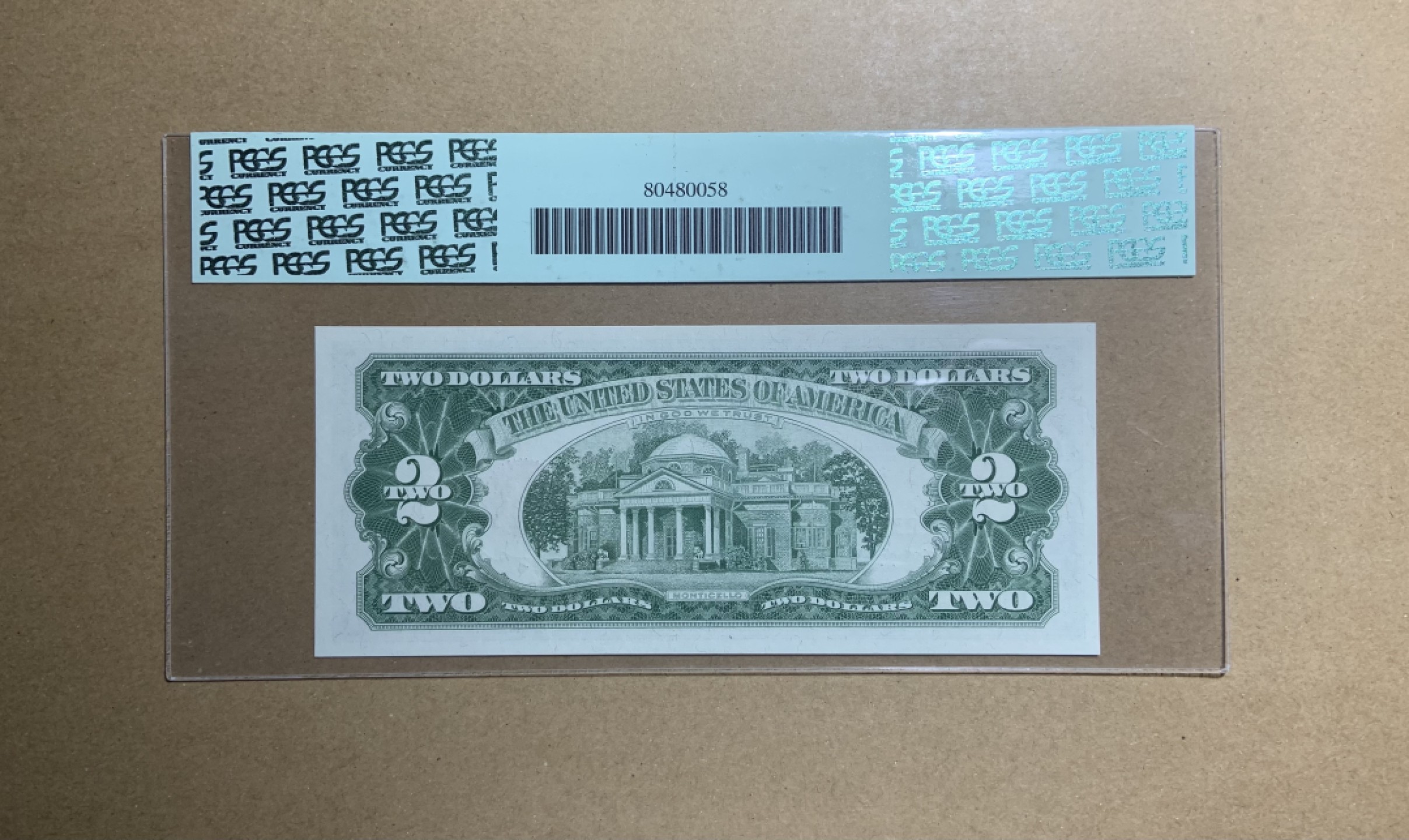 收藏联盟Quantum Auction 第213期拍卖  美国1963年政府券2元星补号 PCGS65