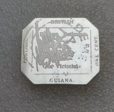 瓶子🏺第68场拍卖会 - 乌拉圭1856年珍稀八角邮票（后铸银质）35×30毫米17克