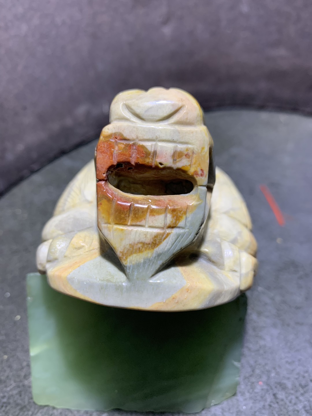 戈壁彩玉雕刻龙龟大把件（摆件）一个！