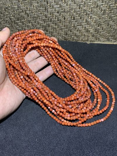 川料南红玛瑙柿子红冰飘多圈手串一条 川料南红玛瑙柿子红冰飘多圈手串一条