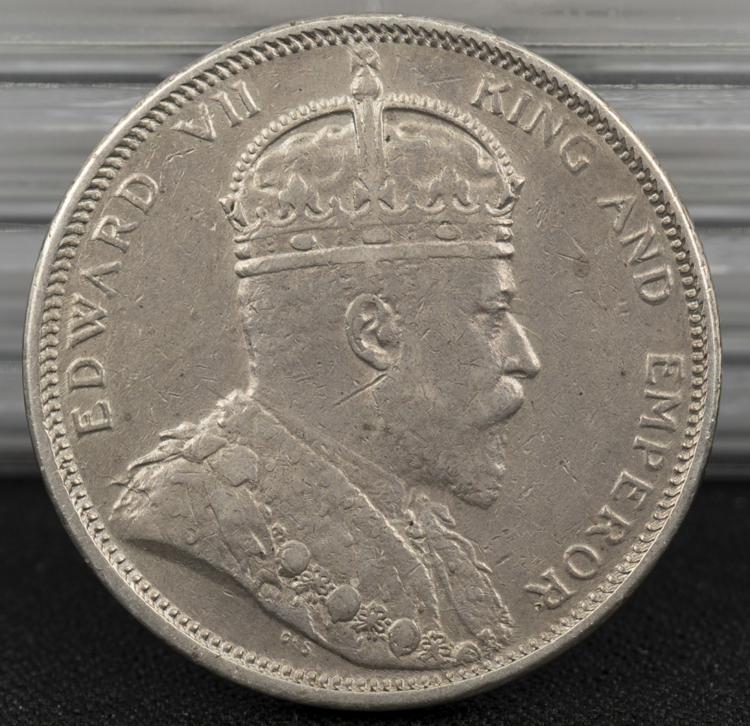 万国钱币拍卖第002期（全场免佣金） 1903年海峡凹B一元大样，高点不错