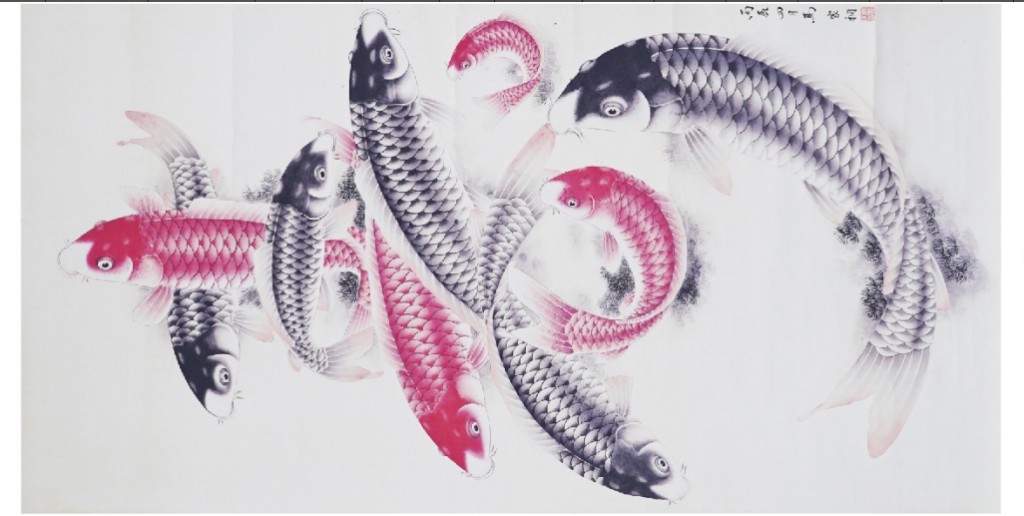 聚宝轩2022秋拍 马家桐·寿字九鱼图