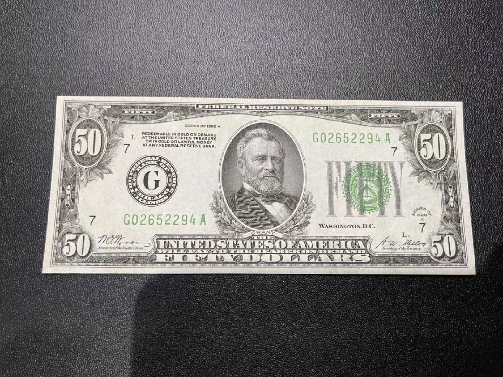 《外钞收藏家》第二百二十三期 1928年50美元 疑似有折 品相如图