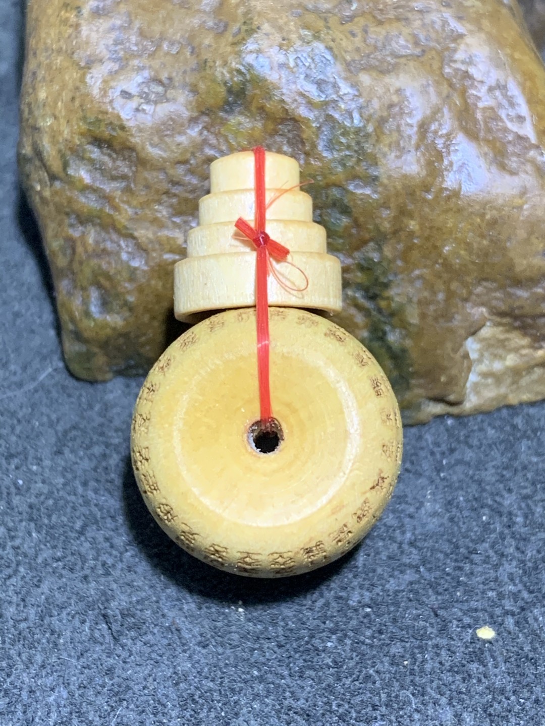 精美黄杨木雕刻般若密心经佛头三通一个！
