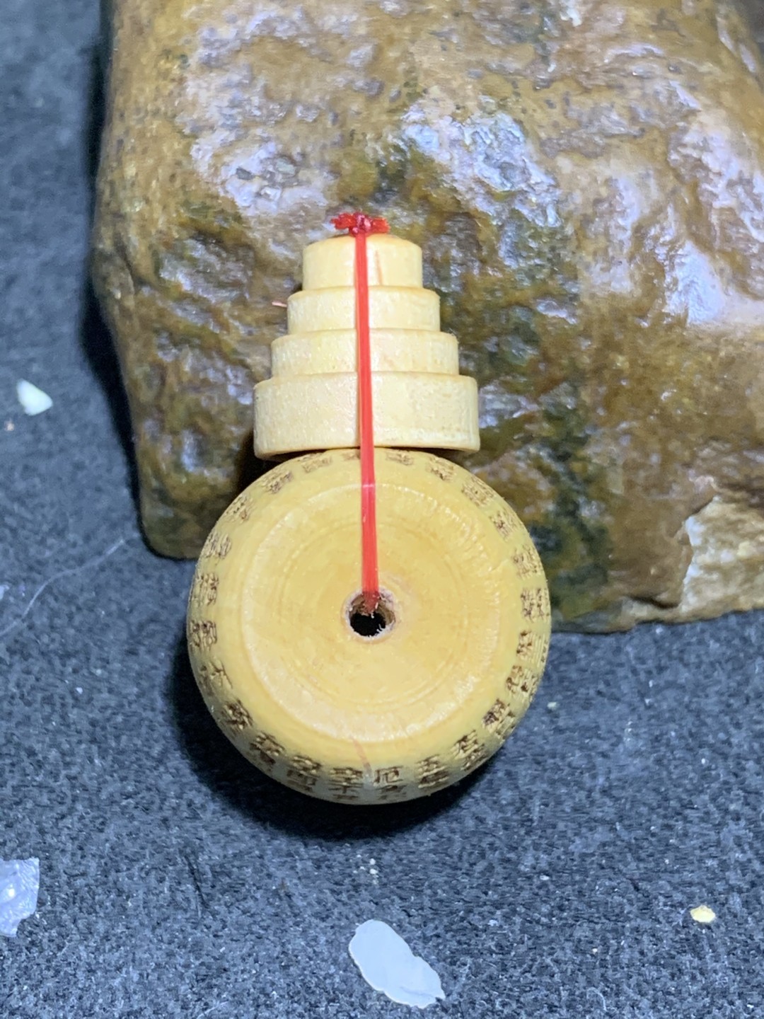 精美黄杨木雕刻般若密心经佛头三通一个！