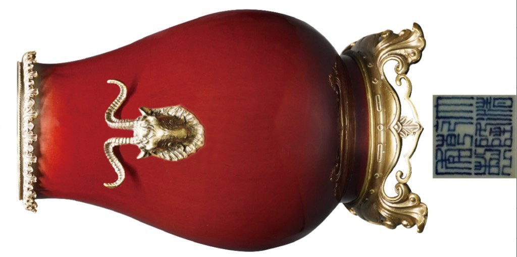 聚宝轩2022秋拍 清·乾隆款郎窑红羊头尊