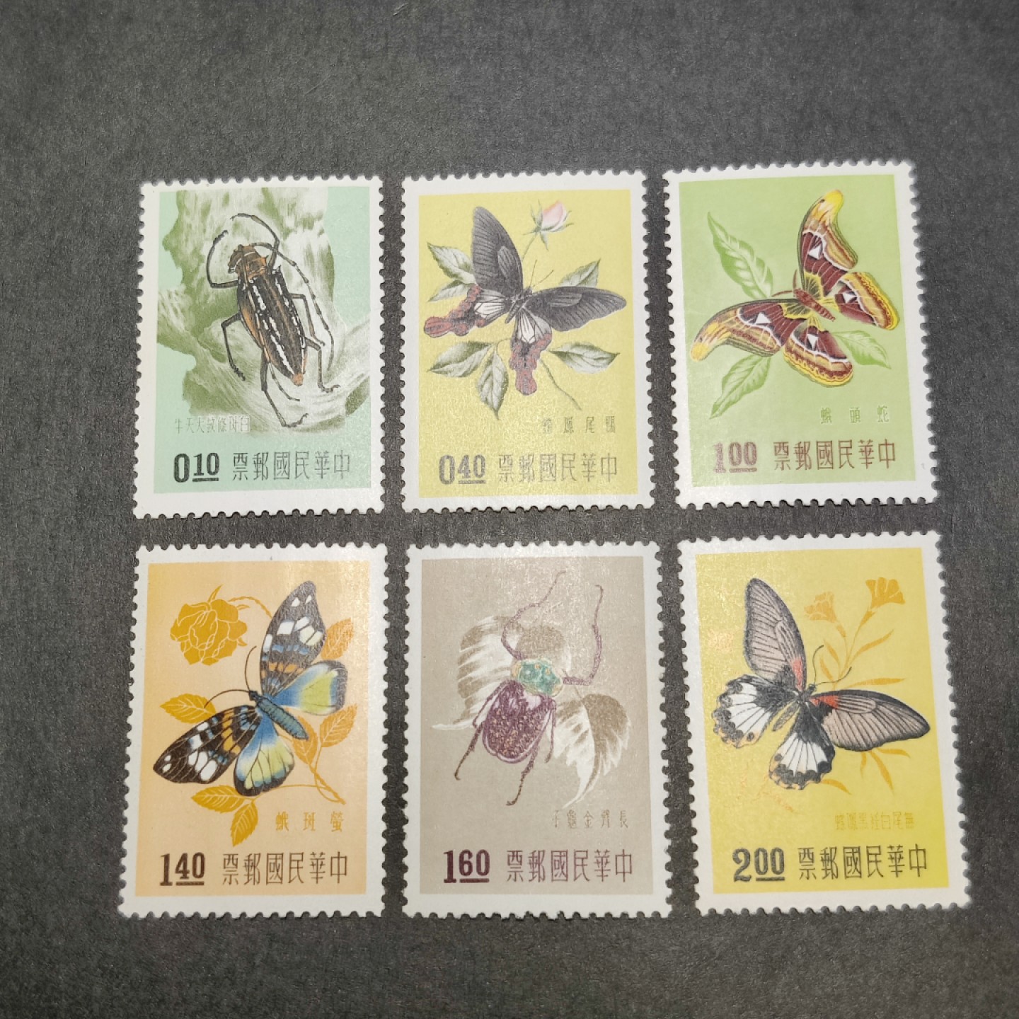 洪涛臻品批发群  精选邮票限时拍卖第一百零三期 1958年 昆虫(参考图2) 6全 轻微淡黄 原胶润亮无贴！