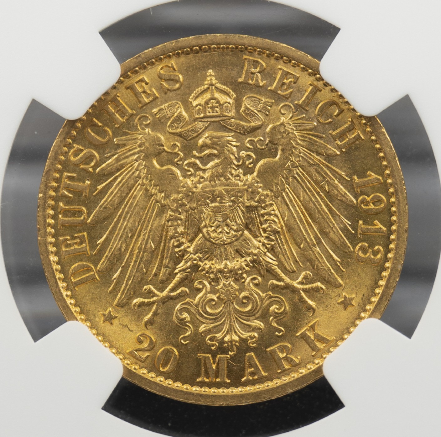 万国钱币拍卖第002期（全场免佣金） 1913 德国普鲁士威廉二世20马克金币 900金 重7.97克