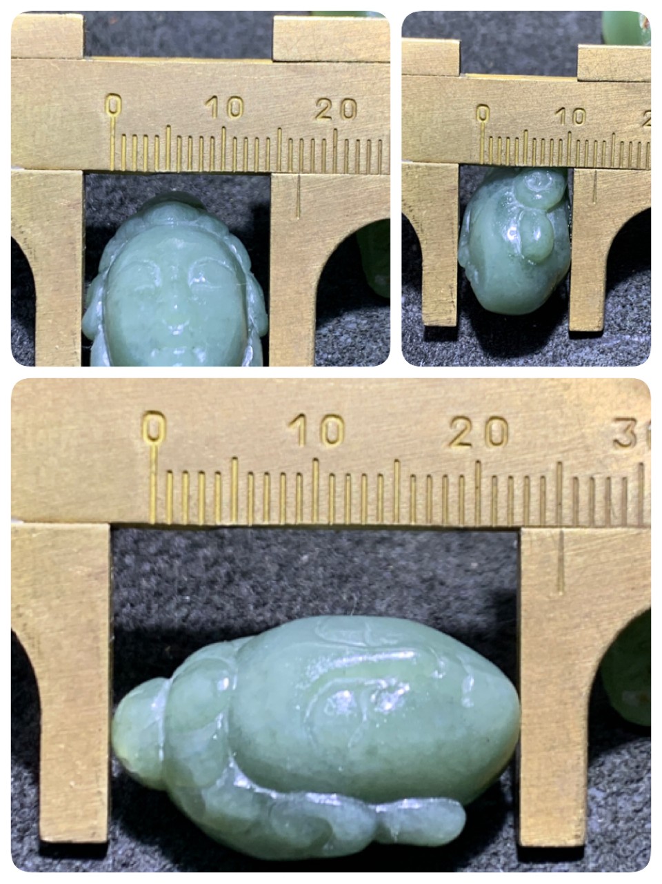 天然新疆和田青玉雕刻佛头吊坠一个