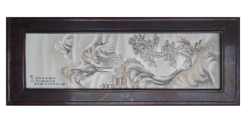 聚宝轩2022秋拍 瓷板画出自唐·元稹《使东川·南秦雪》